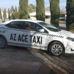 AZ Ace Taxi sedan providing efficient airport transportation, local safe rides, and cab service throughout the Prescott area.